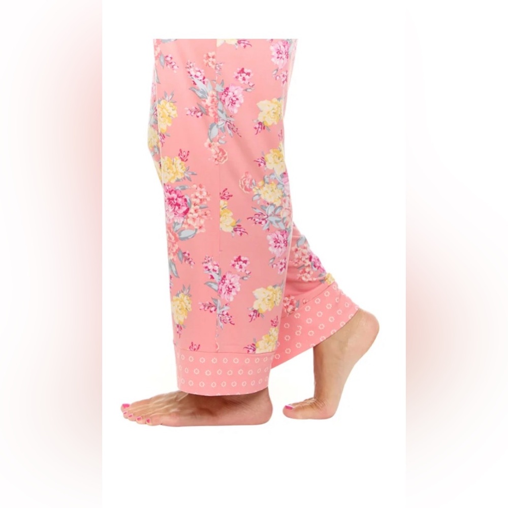 Flora Nikrooz Coral Floral 3 piece Pajama Lounge Set - Picture 13 of 13